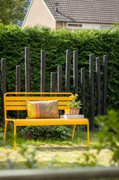 MaximaVida Max metalen tuinbank 127 cm. - Okergeel