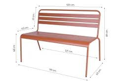 MaximaVida Max metalen tuinbank 127 cm. - Roestbruin