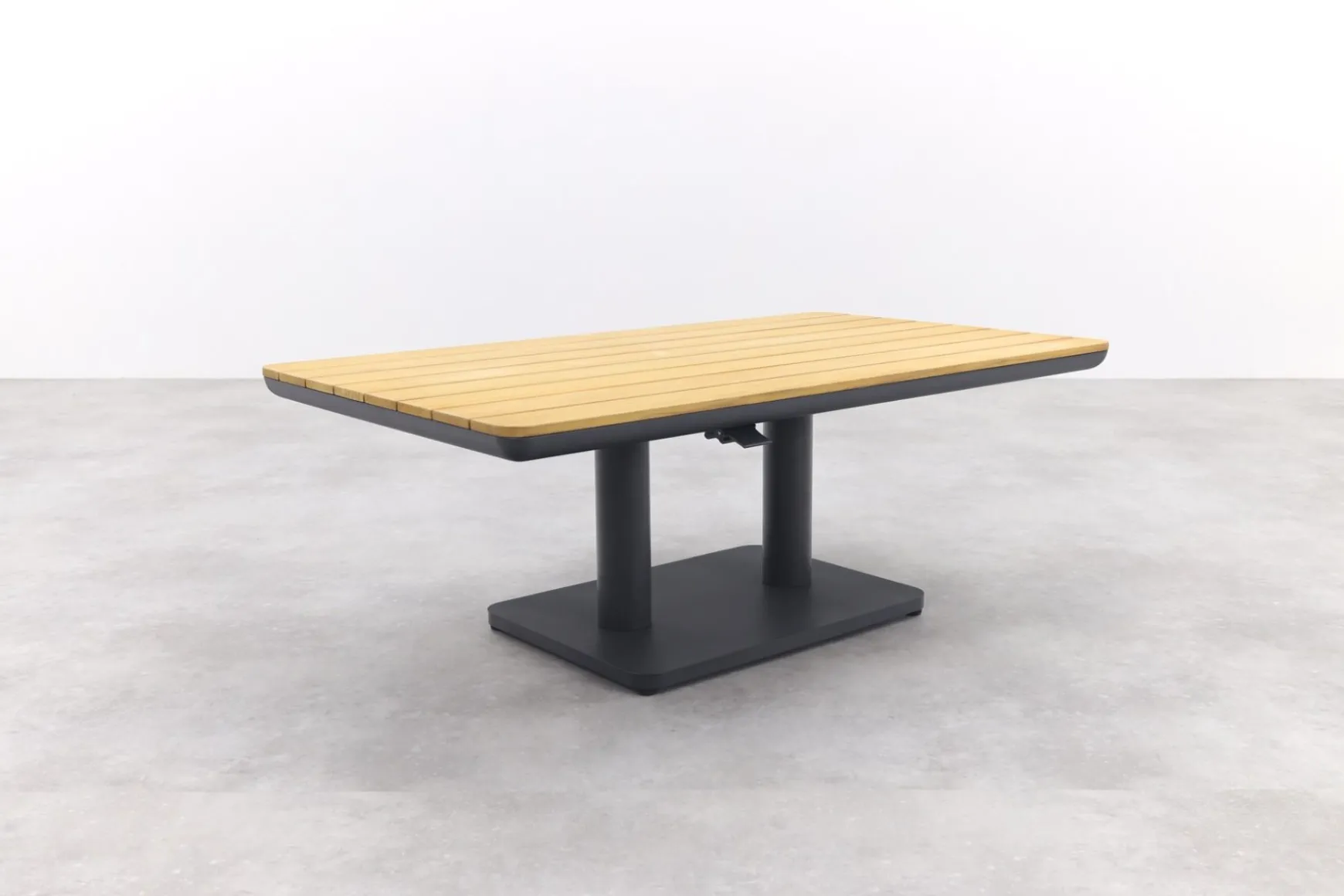 Medina up&down verstelbare tuintafel 140x80 cm. - Royal Grey/Teak