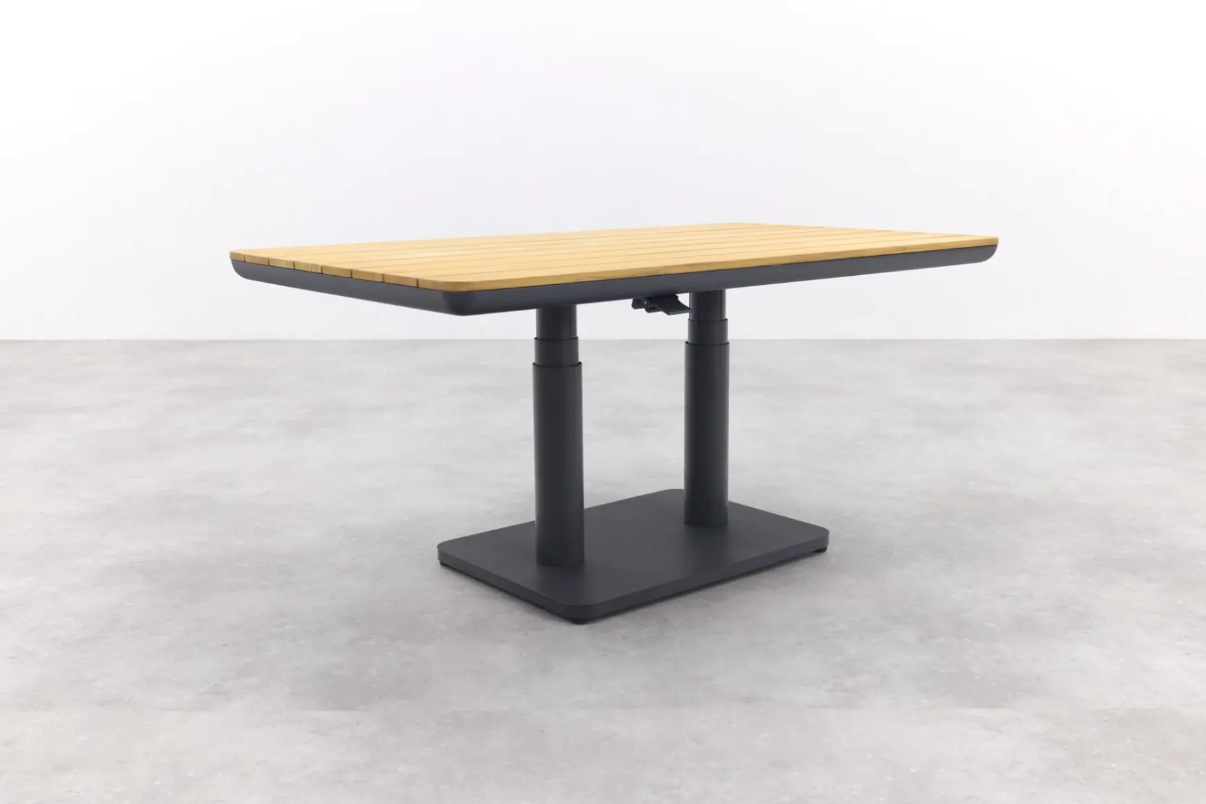 Medina up&down verstelbare tuintafel 140x80 cm. - Royal Grey/Teak