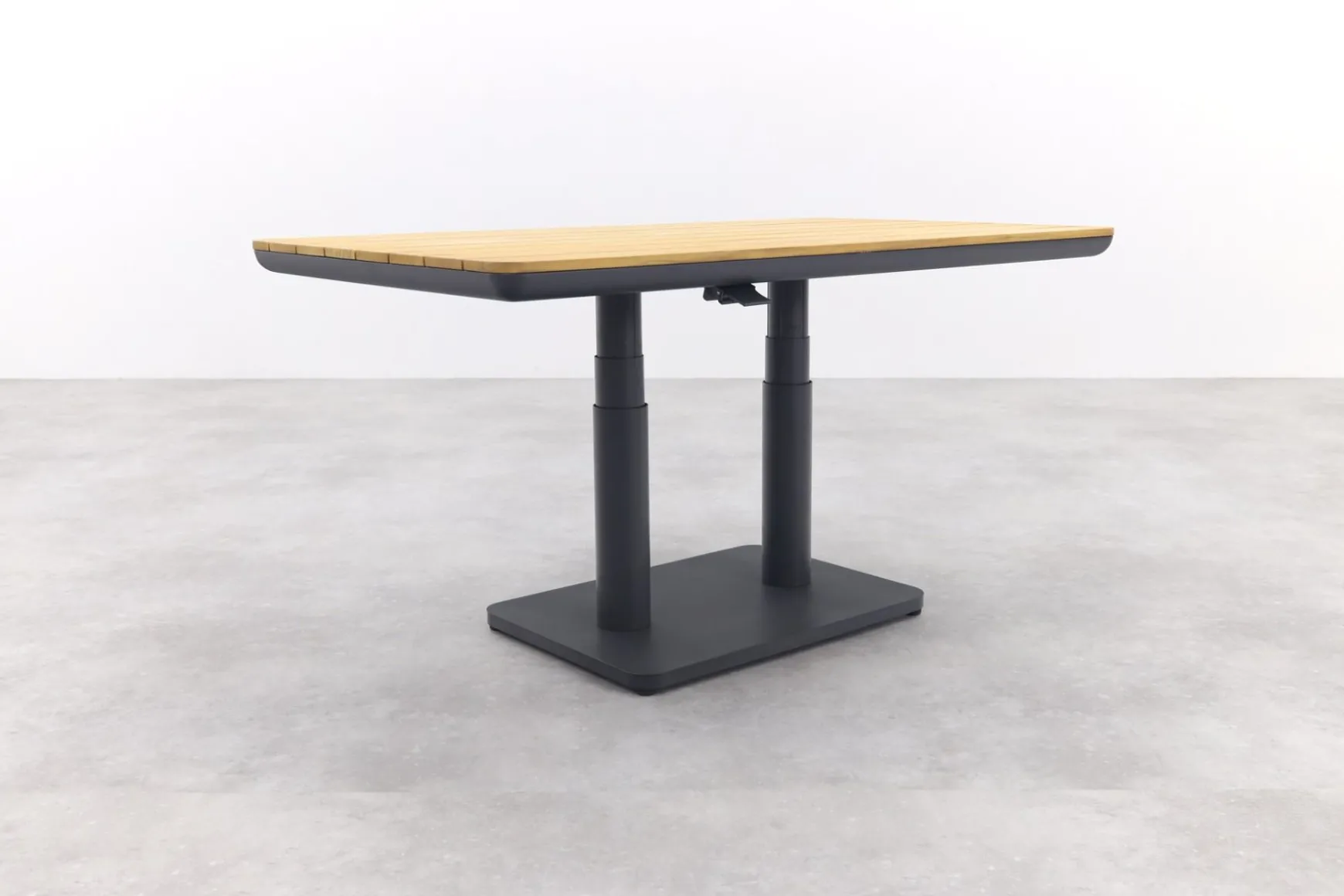 Medina up&down verstelbare tuintafel 140x80 cm. - Royal Grey/Teak