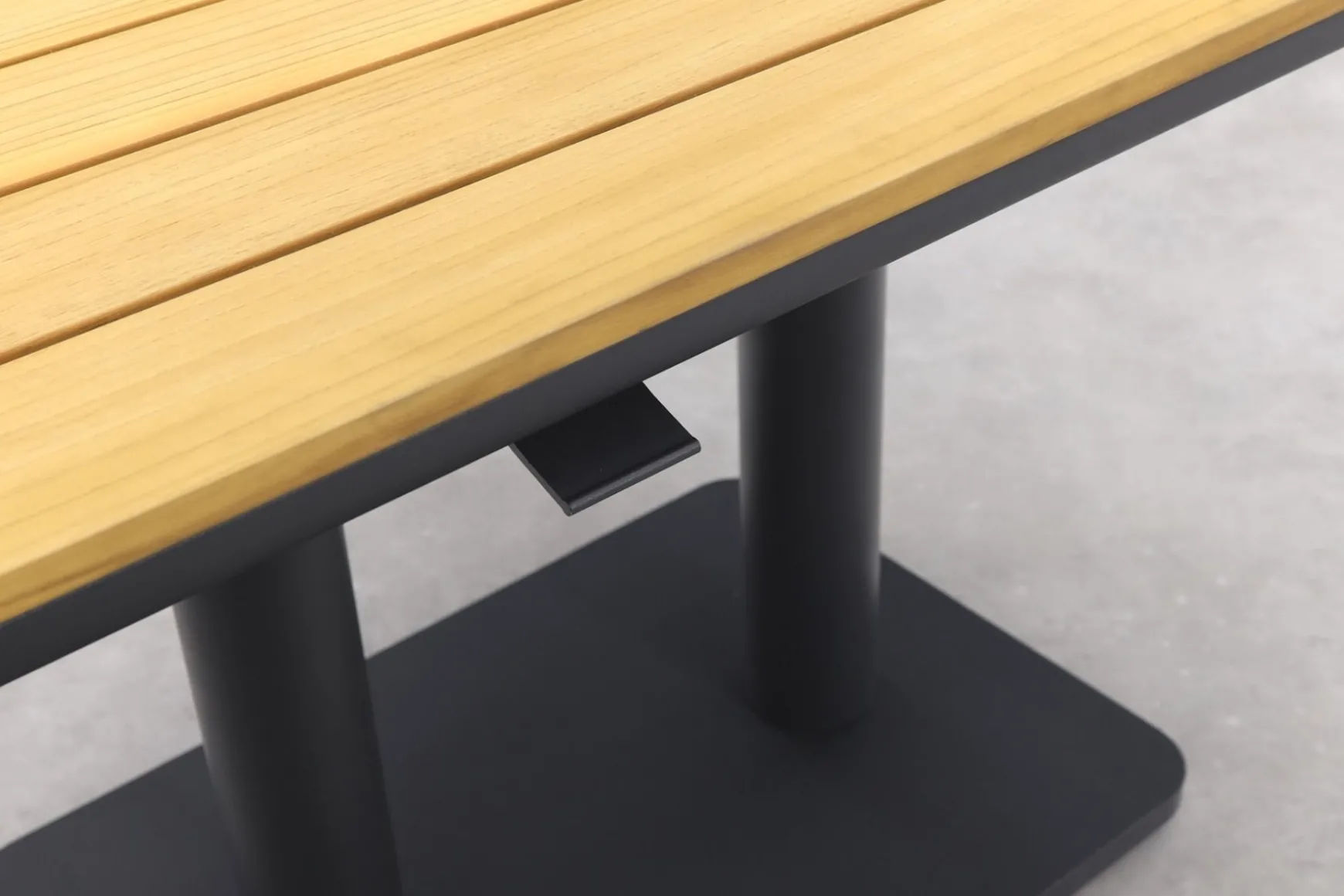 Medina up&down verstelbare tuintafel 140x80 cm. - Royal Grey/Teak