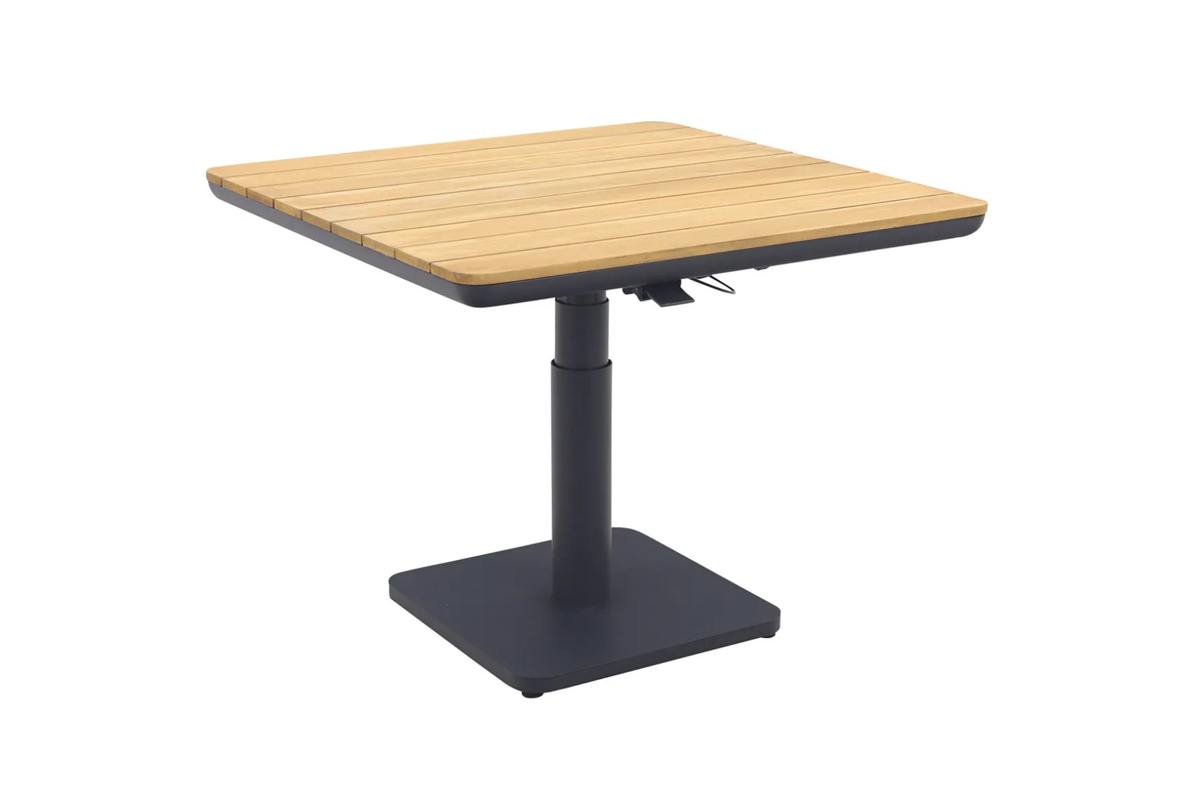 Medina up&down verstelbare tuintafel 90x90 cm. - Royal Grey/Teak