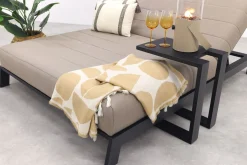 Mexico 2-persoons sunbrella ligbed met bijzettafel - Taupe
