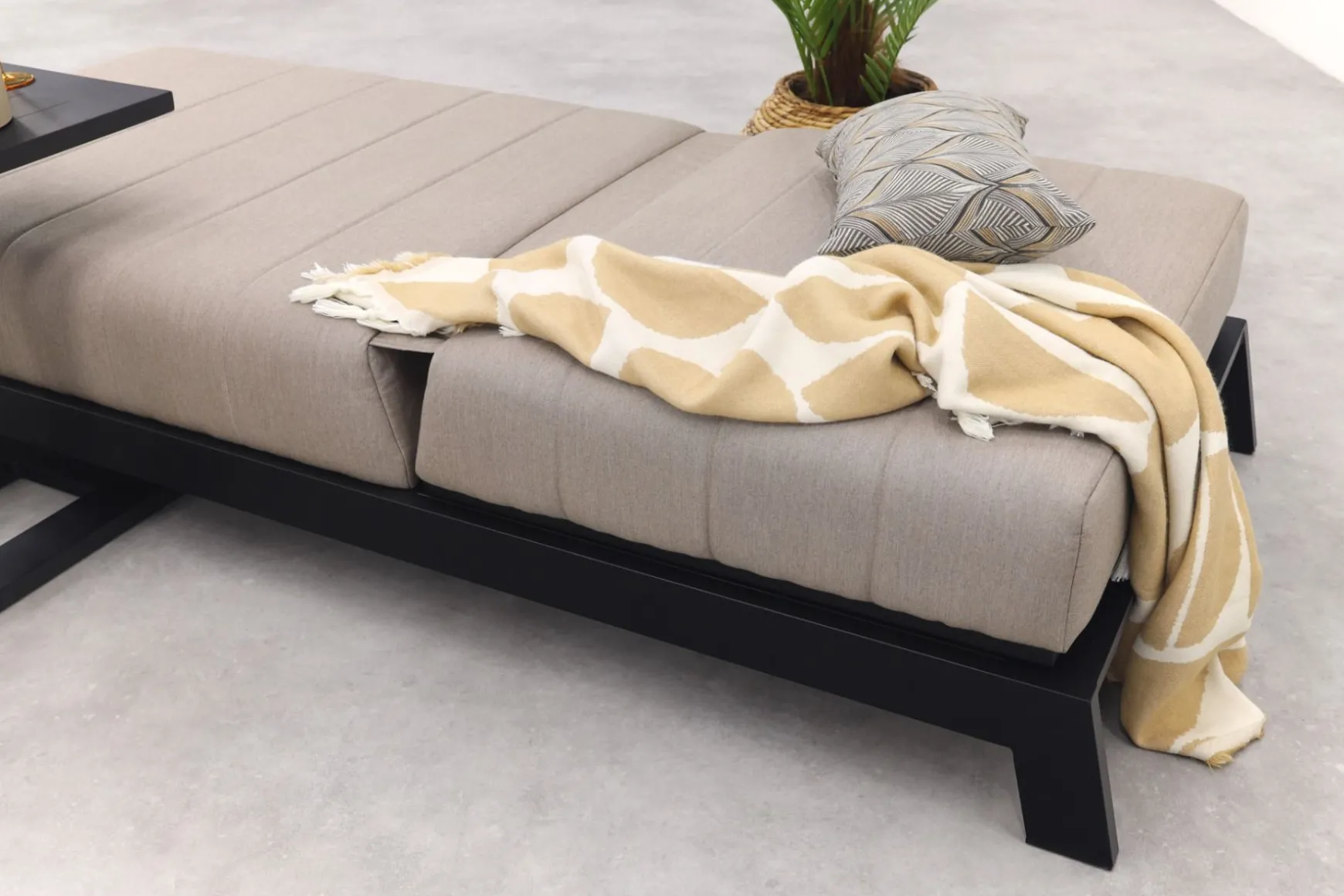 Mexico 1-persoons sunbrella ligbed met bijzettafel - Taupe