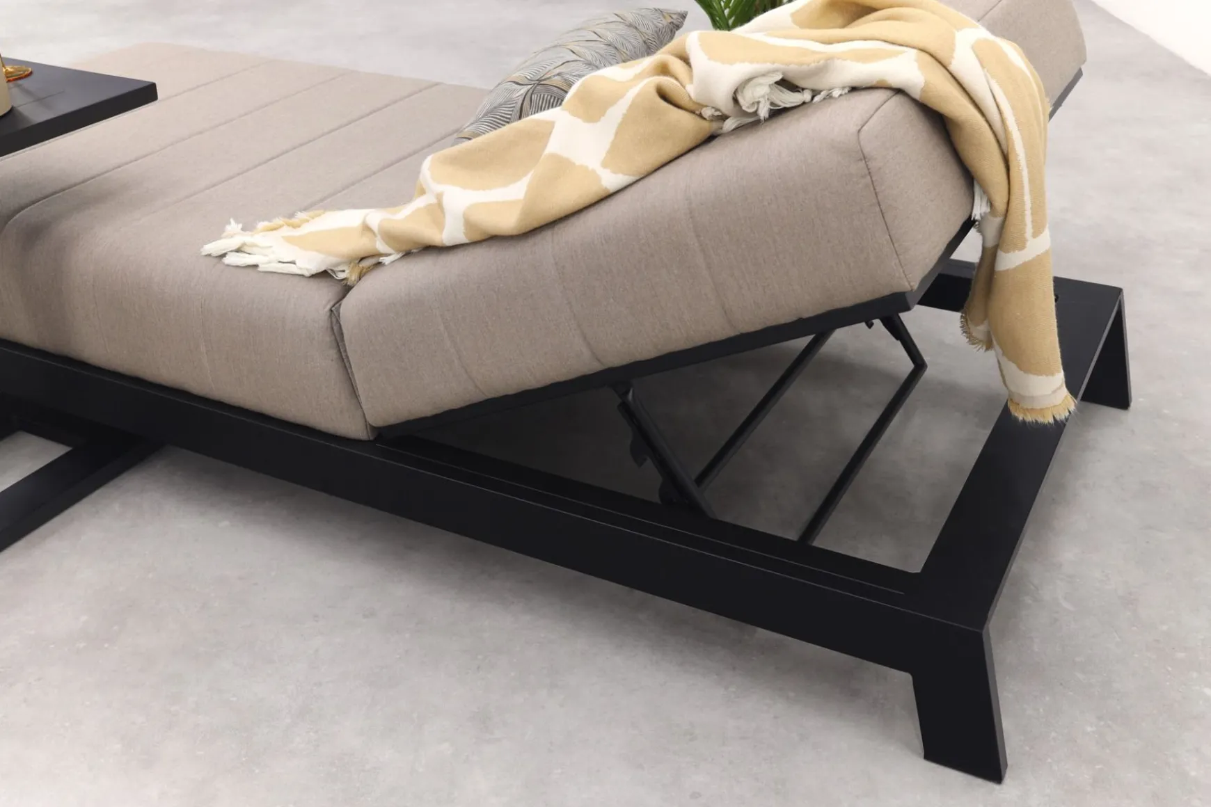Mexico 1-persoons sunbrella ligbed met bijzettafel - Taupe