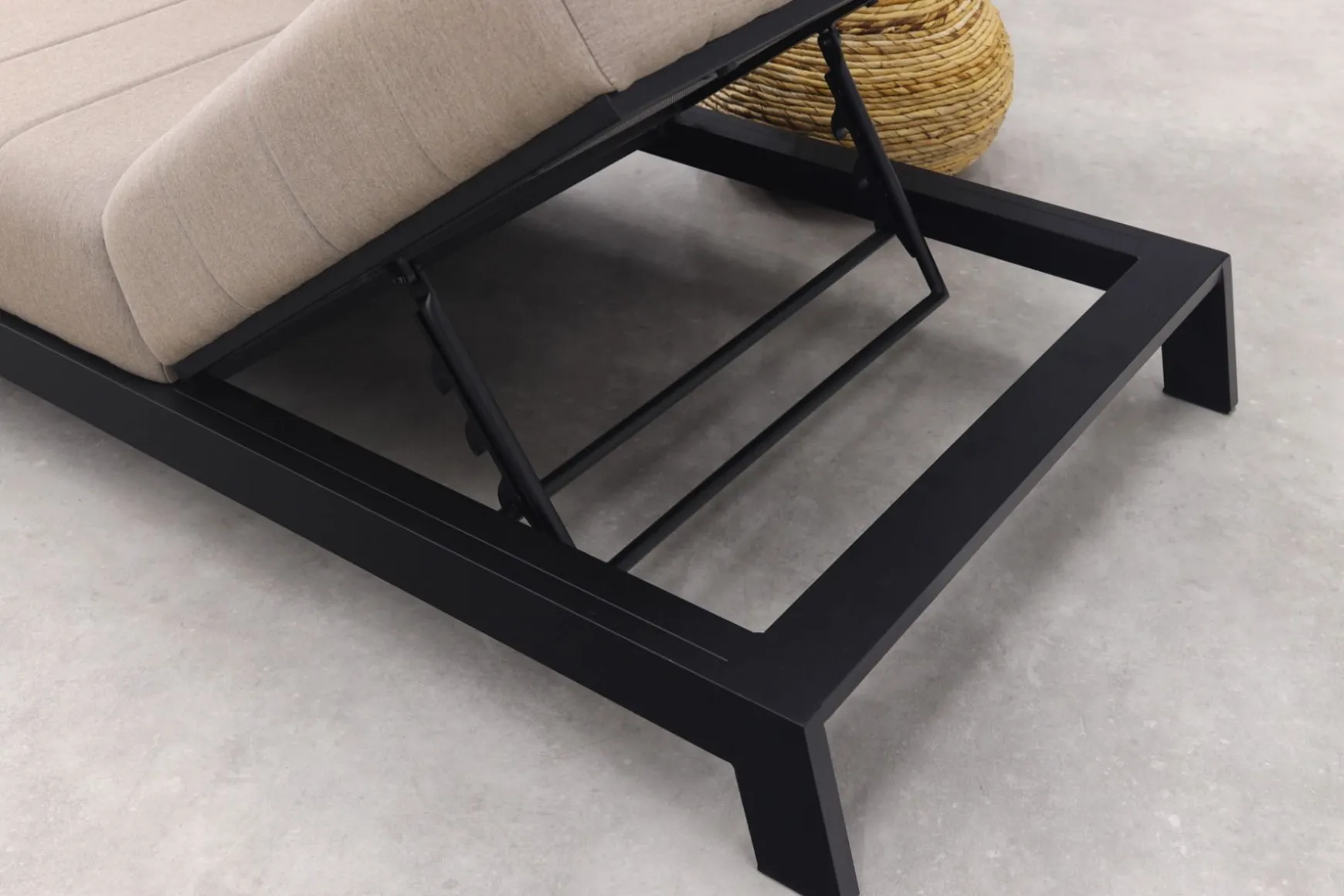 Mexico 1-persoons sunbrella ligbed met bijzettafel - Taupe