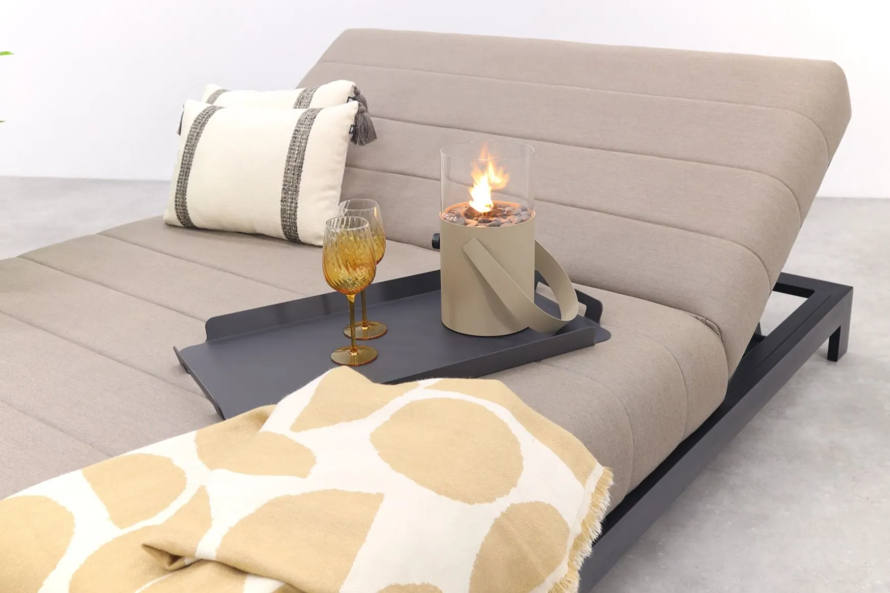 Mexico 2-persoons sunbrella ligbed - Taupe