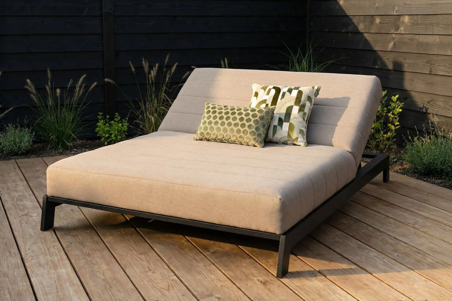 Mexico 2-persoons sunbrella ligbed - Taupe