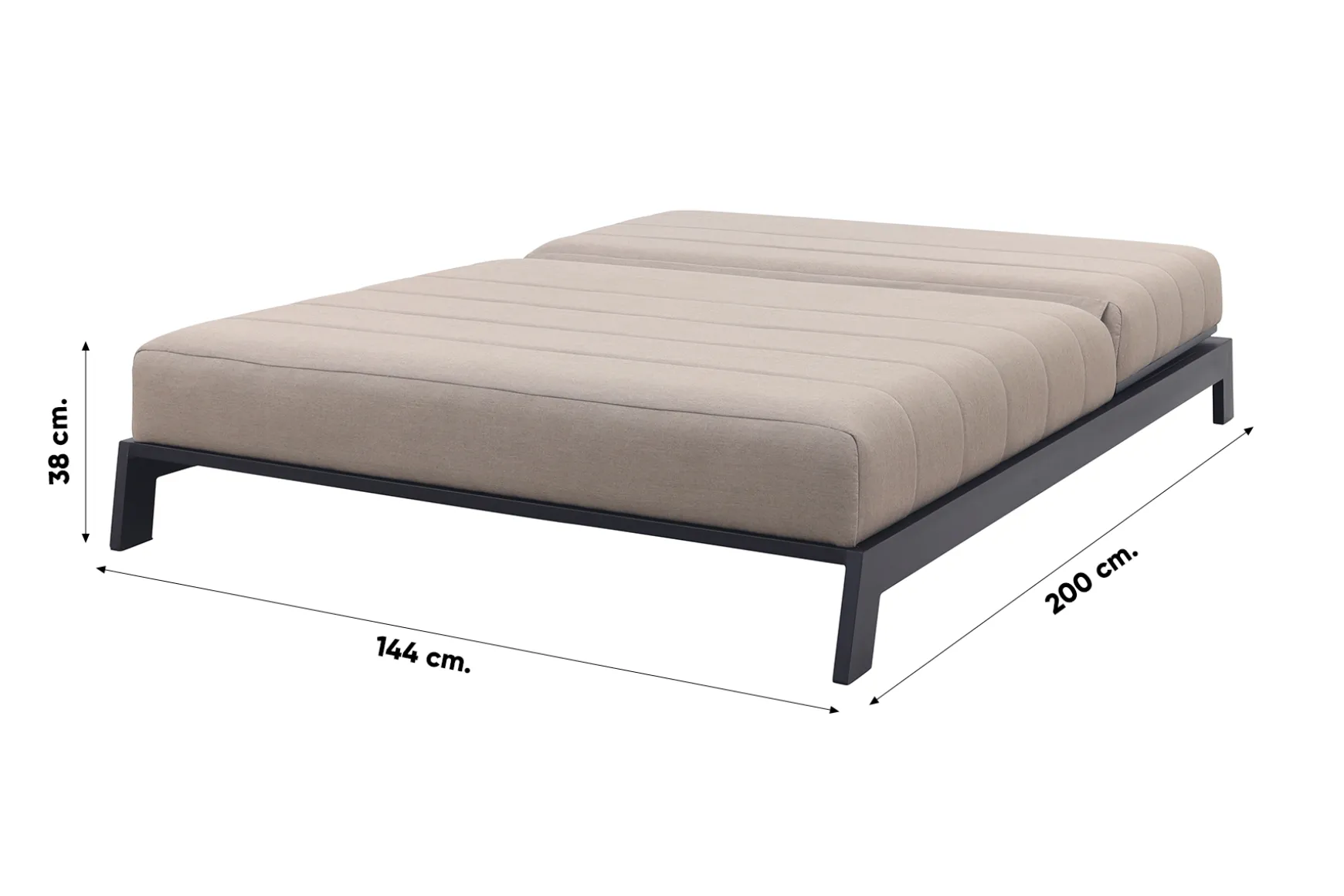 Mexico 2-persoons sunbrella ligbed - Taupe