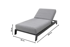 Mexico sunbrella ligbed 200x85 cm. - Lichtgrijs