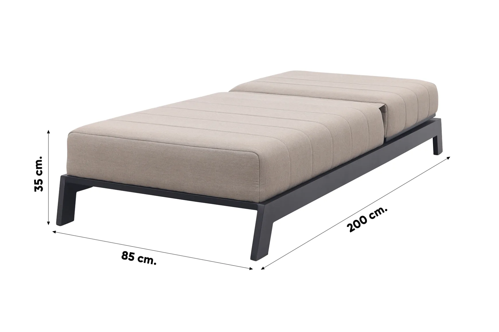 Mexico sunbrella ligbed 200x85 cm. - Taupe