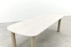 Milan dining tuintafel met travertine look 240x100 cm. - Latte