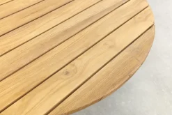 Mindo alu/teak ronde loungetafel set - Latte