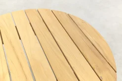 Mindo alu/teak ronde loungetafel set - Latte