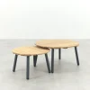 Mindo alu/teak ronde loungetafel set - Antraciet