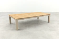 Mindo alu/teak salon tafel 150x75 cm. - Latte