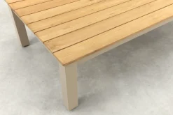 Mindo alu/teak salon tafel 150x75 cm. - Latte