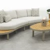 Mira organische platform loungeset + loungestoel - Teak/Latte