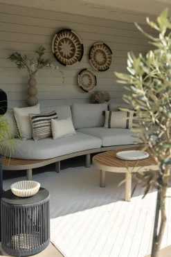 Mira organische platform loungeset + loungestoel - Teak/Latte
