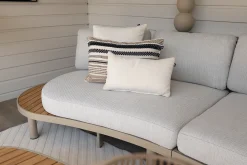 Mira organische platform loungeset + loungestoel - Teak/Latte