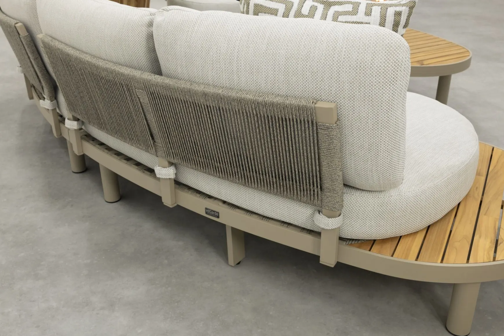 Mira organische platform loungeset + loungestoel - Teak/Latte