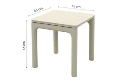 Moretti keramiek bijzettafel 45x45 cm. - Mokka