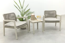 Moretti keramiek bijzettafel 45x45 cm. - Mokka