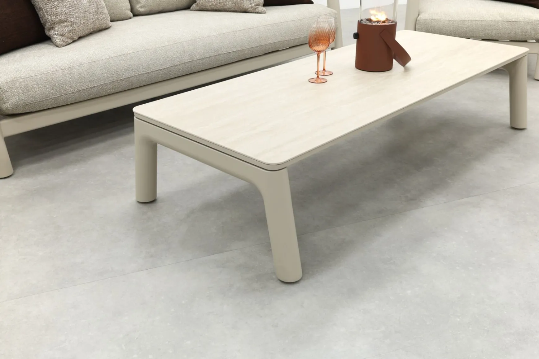 Moretti keramiek loungetafel 180x70 cm. - Mokka
