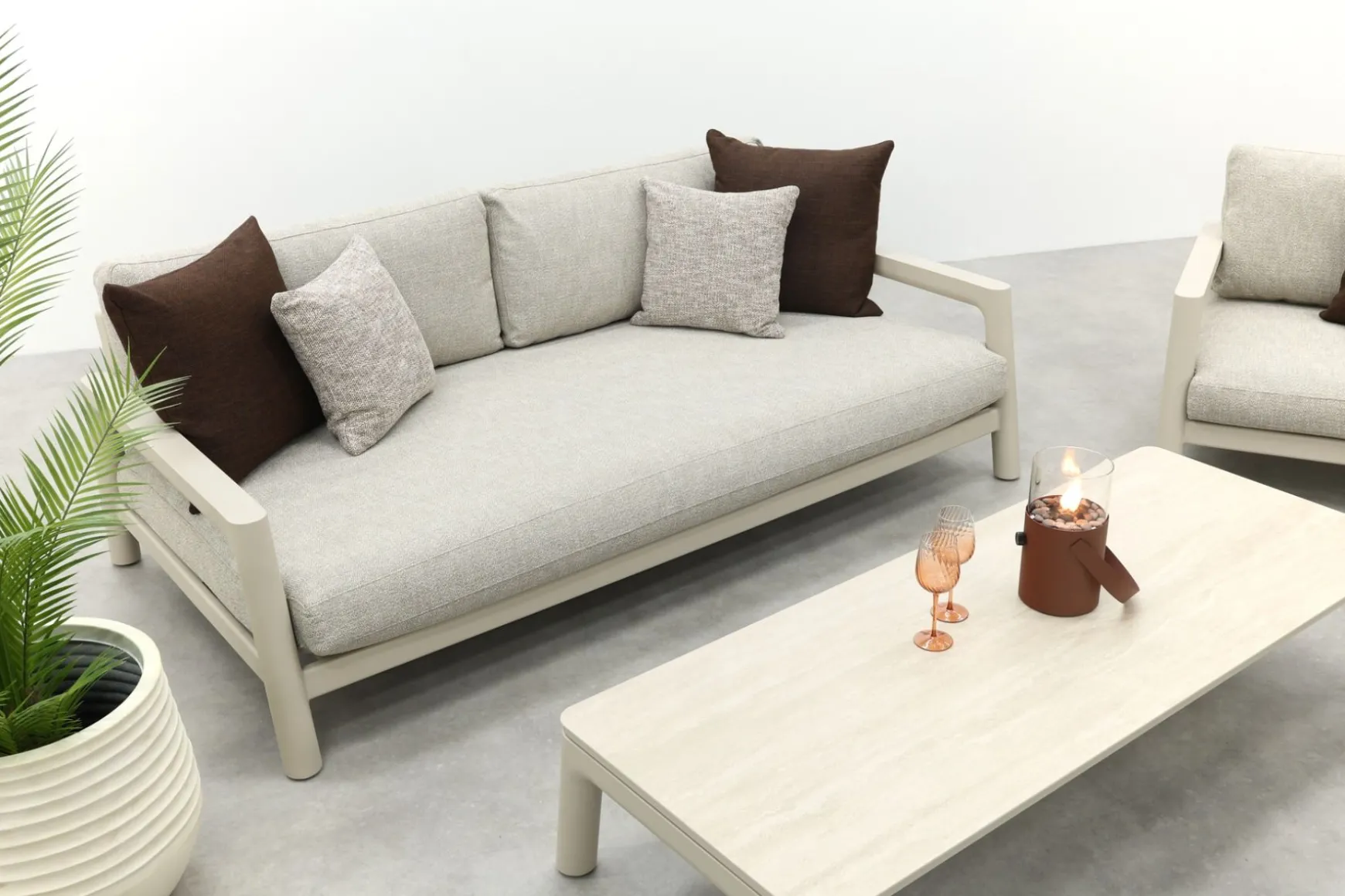 Moretti keramiek loungetafel 180x70 cm. - Mokka