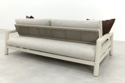 Moretti loungeset met loungebank met verstelbare zitdiepte, stoelen en tafel (4-dlg) - Mokka
