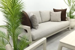 Moretti loungeset met loungebank met verstelbare zitdiepte, stoelen en tafel (4-dlg) - Mokka