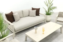 Moretti loungeset met loungebank met verstelbare zitdiepte, stoelen en tafel (4-dlg) - Mokka