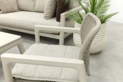 Moretti loungeset met loungebank met verstelbare zitdiepte, stoelen en tafel (4-dlg) - Mokka