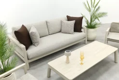 Moretti loungeset met loungebank met verstelbare zitdiepte, stoelen en tafel (4-dlg) - Mokka