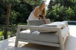 Moretti loungeset met loungebank met verstelbare zitdiepte, stoelen en tafel (4-dlg) - Mokka