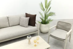 Moretti loungeset met loungebank met verstelbare zitdiepte, stoelen en tafel (4-dlg) - Mokka