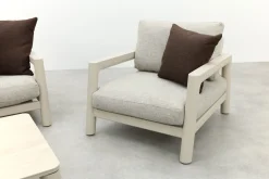 Moretti loungeset met loungebank met verstelbare zitdiepte en loungestoel (3-dlg) - Mokka