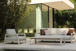 Moretti loungeset met loungebank met verstelbare zitdiepte en loungestoel (3-dlg) - Mokka