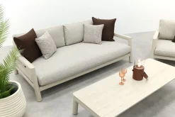 Moretti loungeset met loungebank met verstelbare zitdiepte en loungestoel (3-dlg) - Mokka