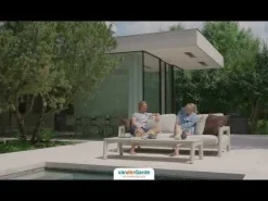 Moretti loungeset met loungebank met verstelbare zitdiepte en loungestoel (3-dlg) - Mokka