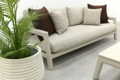 Moretti loungeset met loungebank met verstelbare zitdiepte en loungestoel (3-dlg) - Mokka