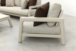 Moretti loungeset met loungebank met verstelbare zitdiepte en loungestoel (3-dlg) - Mokka