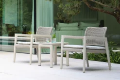 Moretti rope loungestoelen set met bijzettafel (3-dlg) - Mokka