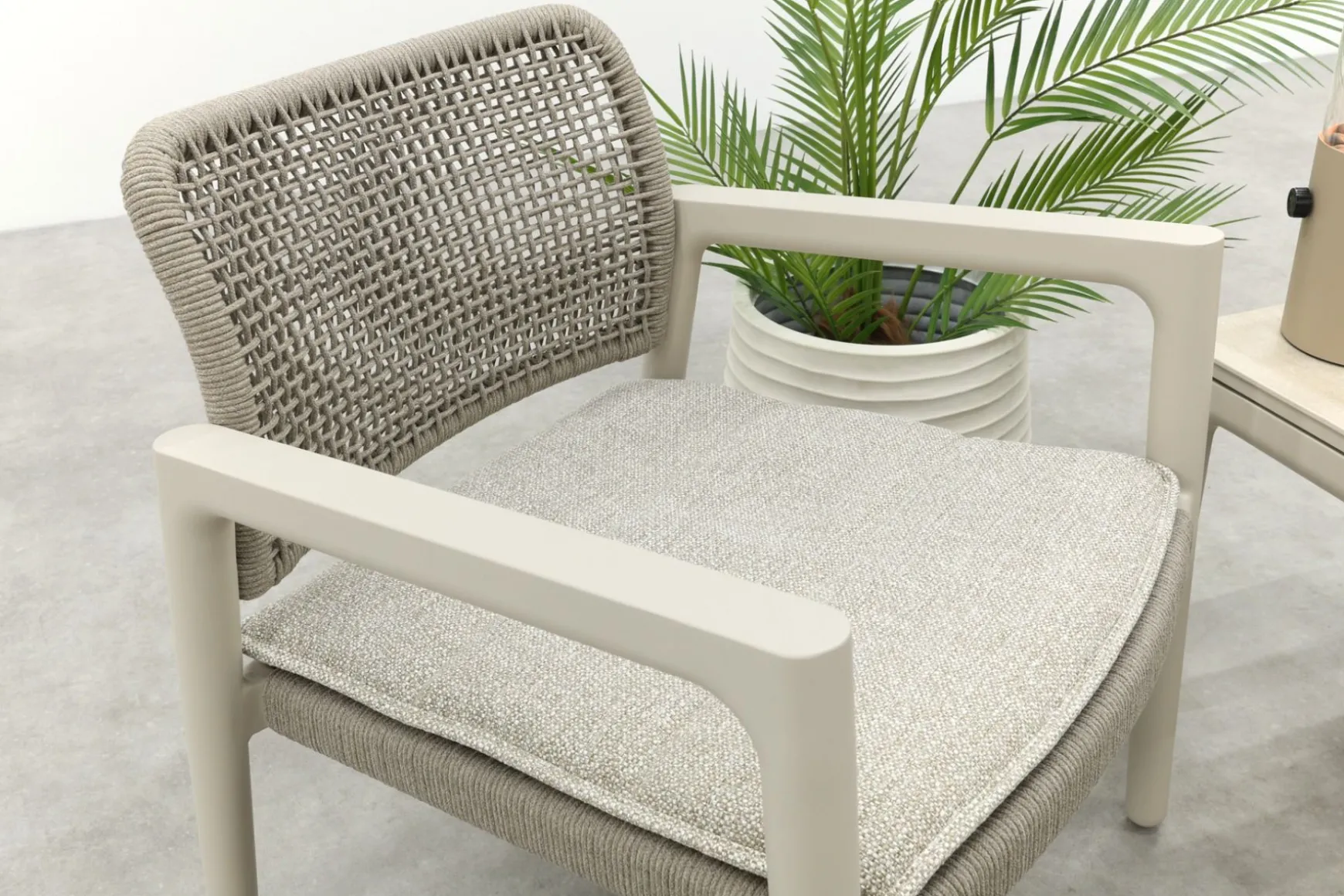 Moretti rope loungestoelen set met bijzettafel (3-dlg) - Mokka