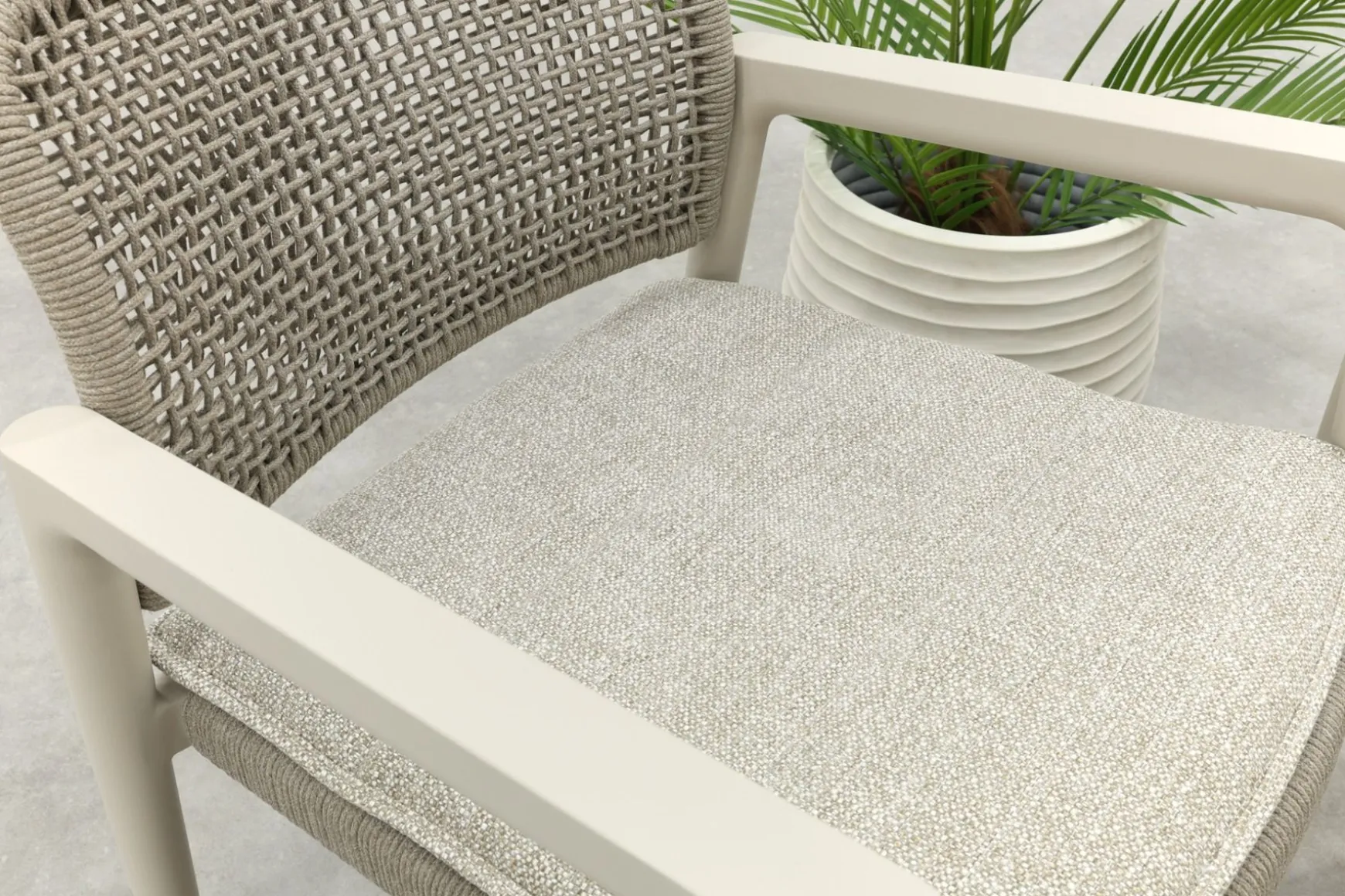 Moretti rope loungestoelen set met bijzettafel (3-dlg) - Mokka
