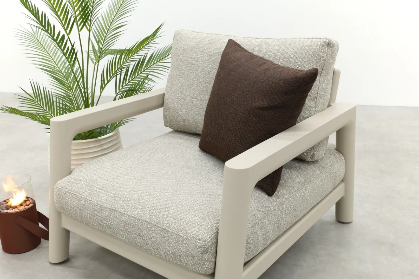 Moretti rope loungestoel (large) - Mokka