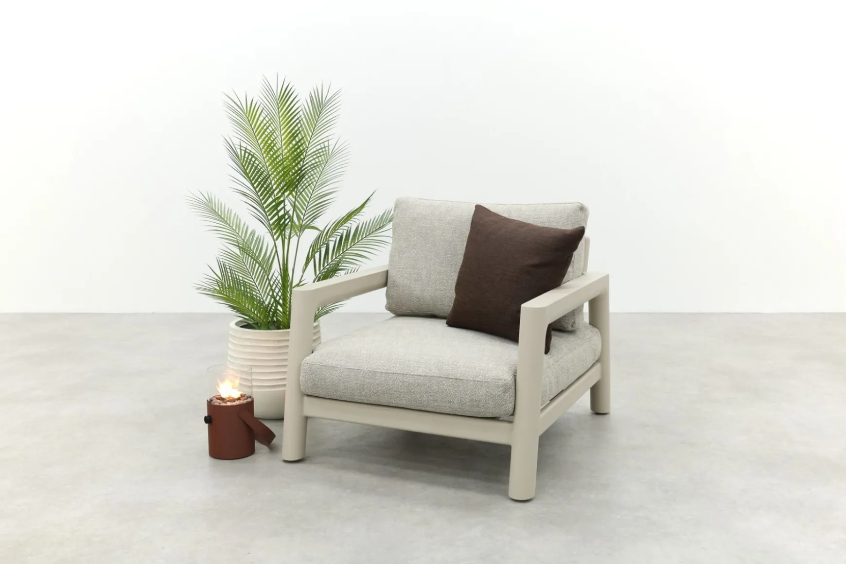 Moretti rope loungestoel (large) - Mokka