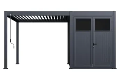 Move lamellen overkapping 3x3 m. incl. berging 3x2 m. Aluminium - Antraciet