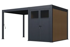 Move lamellen overkapping 3x3 m. incl. berging 3x2 m. Aluminium - Antraciet